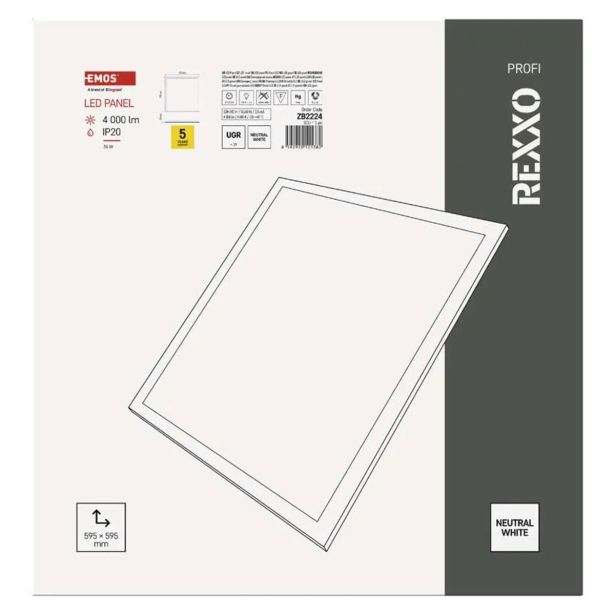 LED PANEL EMOS REXXO BACKLIT 60X60 KVADRATNI,BEL,36W NW UGR