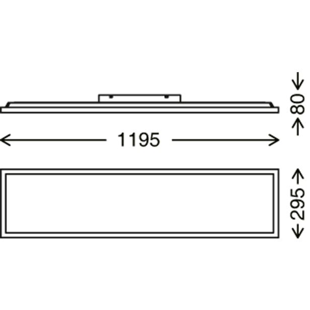 LED PANEL BRILONER GEO BASIC 36W ČRN ROB, CCT, 1195X295