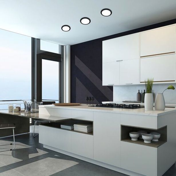 LED PANEL RABALUX SHAUN2 12W 3000K ČRNA OKROGLA