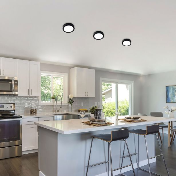 LED PANEL RABALUX SHAUN2 15W 4000K ČRNA OKROGLA