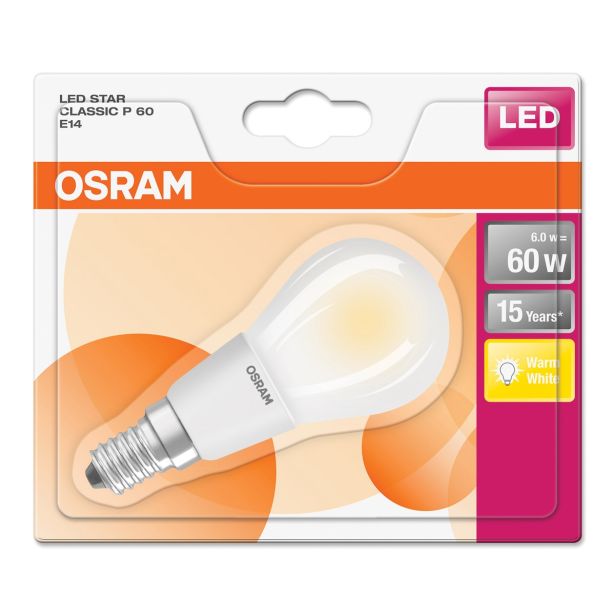 LED ŽARNICA E14 OSRAM ST CLP60 6W/827 FR 220-240V MAT