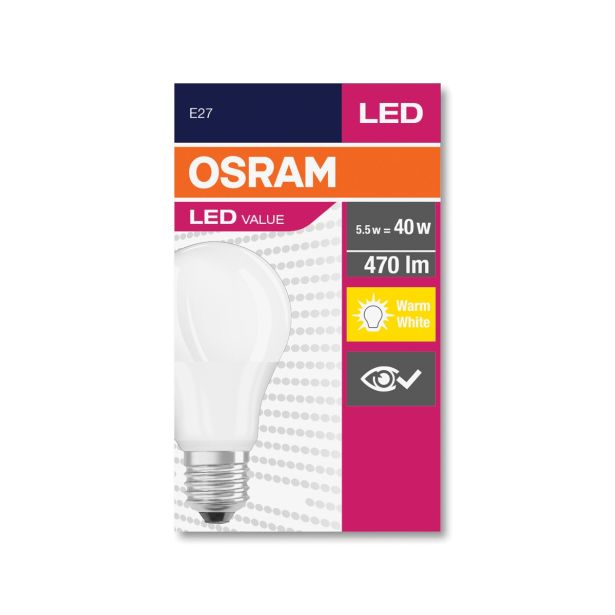 LED ŽARNICA E27 OSRAM CLA40 4.9W/827 FR 220-240V