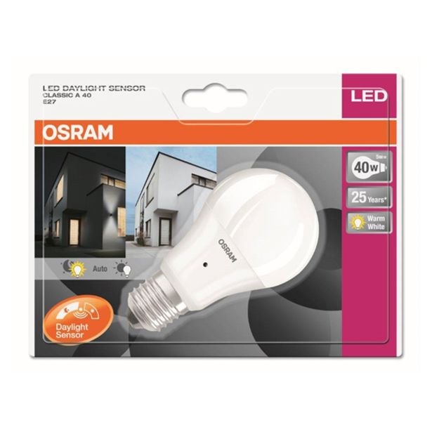 LED ŽARNICA E27 OSRAM SENSOR CLA40 6.6W/827 220-240V MAT BL/1