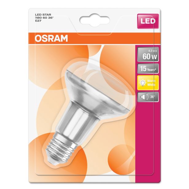 LED ŽARNICA E27 OSRAM SST R80 36° 4.3W/827 220-240V REFLEKTA DIM