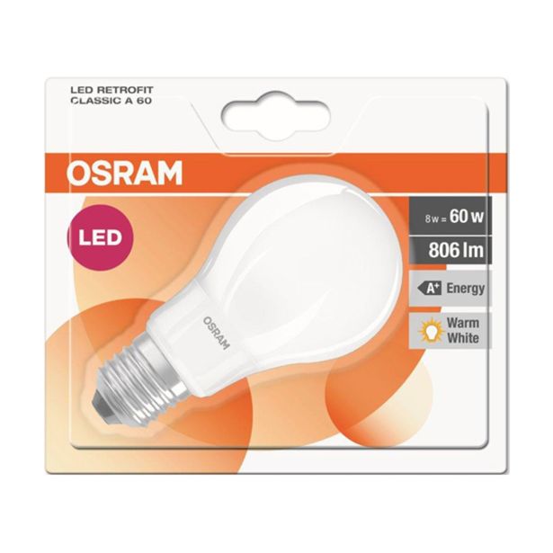 LED ŽARNICA E27 RETROFIT RF CLA60 7.2W/827 FR 220-240V MAT BL/1