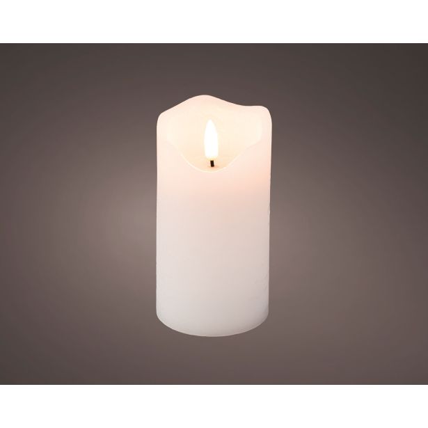 SVEČA BREZ PLAMENA LUMINEO LED, BELA, FI 7 CM VIŠINA 13 CM