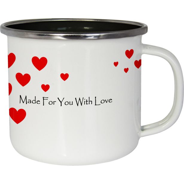 SKODELICA / LONČEK ENAMELIE 400 ML, 8 CM, LEONA