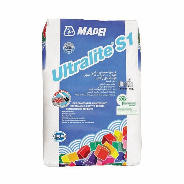 LEPILO ZA PLOŠČICE MAPEI ULTRALITE S1 15KG BELA C2TE S1