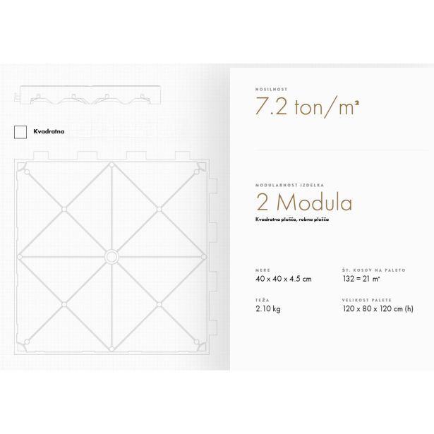 LESEN/PVC TLAKOVEC LEPLECO LATERA 40X40CM RJAVA