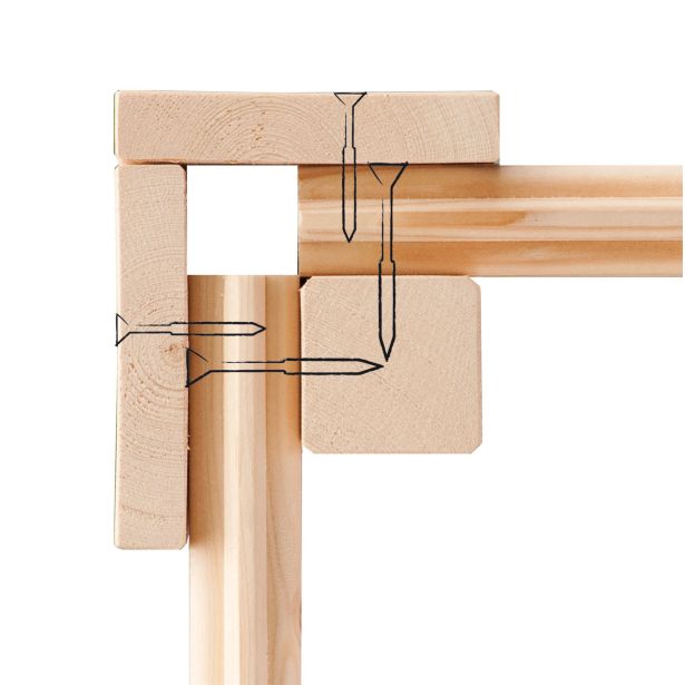 LESENA HIŠKA KARIBU KANDERN 6 + MONTAŽNA STREHA 3,20M BARVA LESA 274X274X222