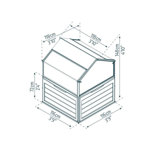 VISOKA GREDA MS VISCOM RASTLINJAK PLANT INN Š118XD118X148