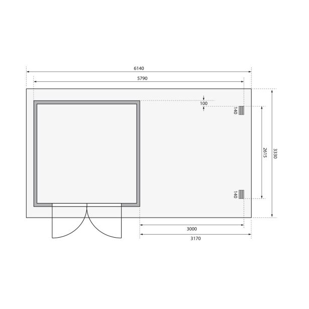 LESENA VRTNA HIŠKA KARIBU BASTRUP 5 + MONTAŽNA STREHA 3M BARVA LESA 297X297X222