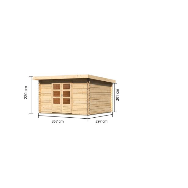LESENA VRTNA HIŠKA KARIBU BASTRUP 7 3.57X2.2X2.97 LES 28MM
