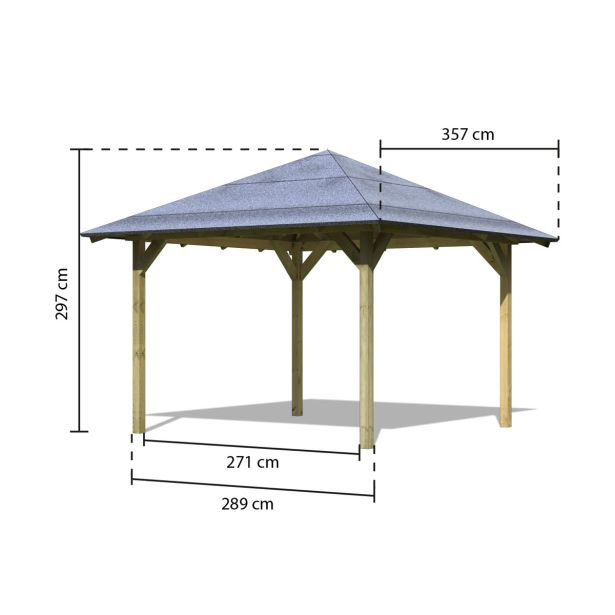 LESEN VRTNI PAVILJON KARIBU CORDOBA + OGRAJA IN TLA 357X357