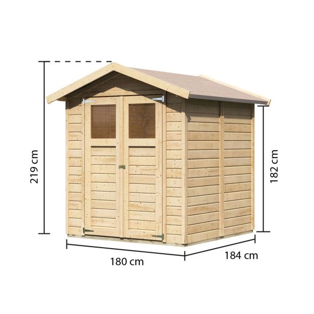 LESENA VRTNA HIŠKA KARIBU DAHME 3 180X184X222