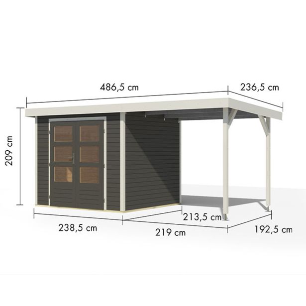 LESENA VRTNA HIŠKA KARIBU JUPITER 3 242X217X211 B-BELA