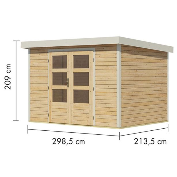 LESENA VRTNA HIŠKA KARIBU JUPITER 4 A 302X217X211 BELA