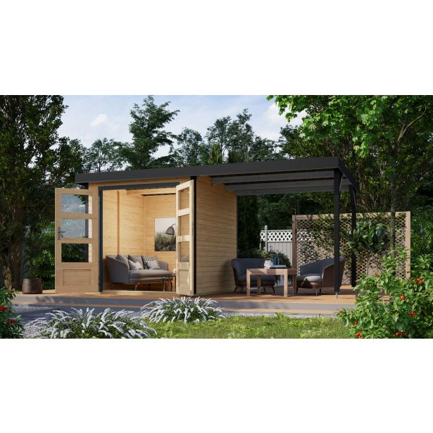 LESENA VRTNA HIŠKA KARIBU JUPITER A Z NADSTEŠ.2.32M 19MM ANTRACIT OKVIR