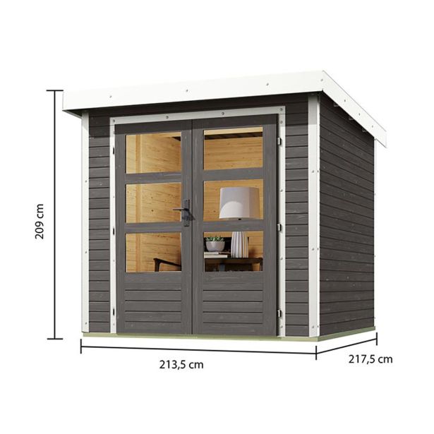 LESENA VRTNA HIŠKA KARIBU JUPITER B 209X214X218 BELI OKVIR