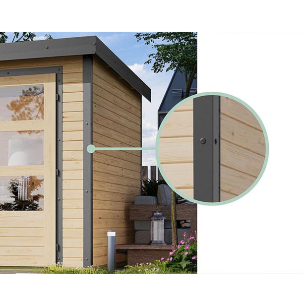 LESENA VRTNA HIŠKA KARIBU JUPITER B 209X214X218 SIVA