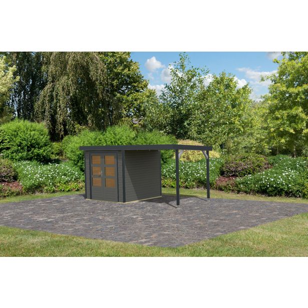 LESENA VRTNA HIŠKA KARIBU JUPITER B+ PODALJŠEK STREHE 2.35M, ANTRACIT