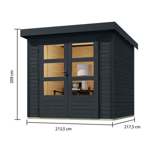 LESENA VRTNA HIŠKA KARIBU JUPITER C 209X214X218 ANTRACIT