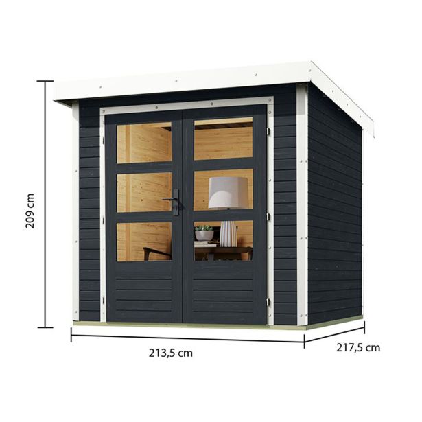 LESENA VRTNA HIŠKA KARIBU JUPITER C 209X214X218 BELI OKVIR