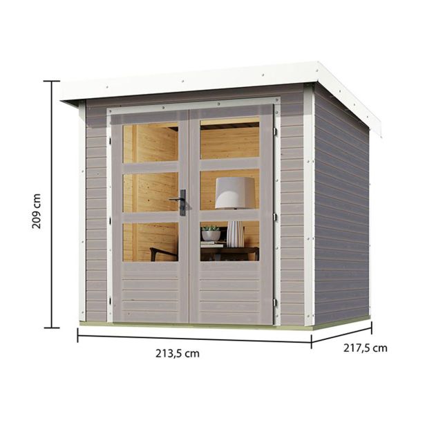 LESENA VRTNA HIŠKA KARIBU JUPITER D 209X214X218 BELI OKVIR