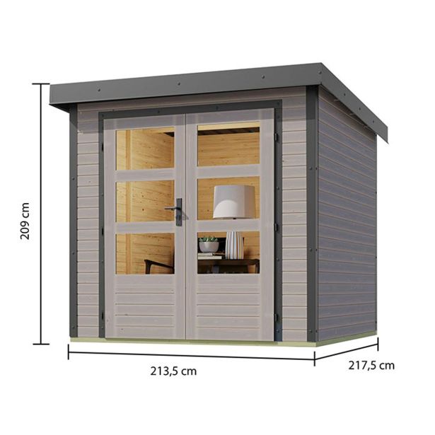 LESENA VRTNA HIŠKA KARIBU JUPITER D 209X214X218 SIVA