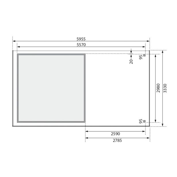 LESENA VRTNA HIŠKA KARIBU KERKO 6 302X306X216