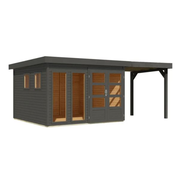 LESENA VRTNA HIŠKA KARIBU LAHAR 6+ PODALJŠEK STREHE ŠIRINE 2.40 M