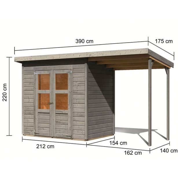 LESENA VRTNA HIŠKA KARIBU MERSEBURG 3 V SETU