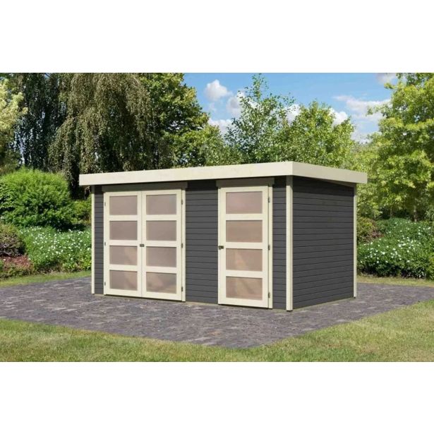 LESENA VRTNA HIŠKA KARIBU MÜHLENTRUP 1 211X404X217 SIVA