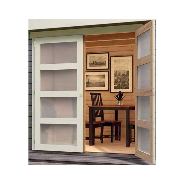 LESENA VRTNA HIŠKA KARIBU MÜHLENTRUP 3 212X404X333 SIVA