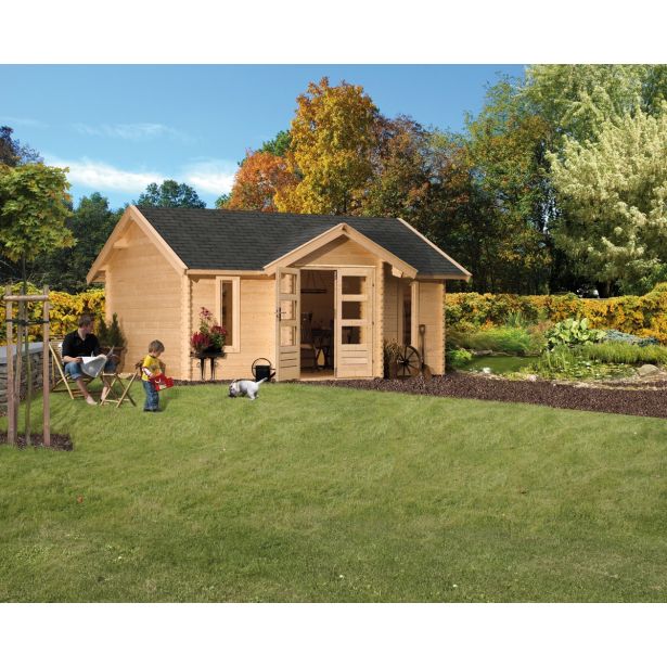 LESENA VRTNA HIŠKA KARIBU NORDLAND 492X293X386 LES 38MM