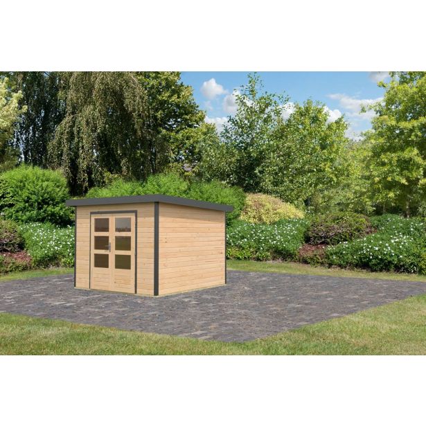 LESENA VRTNA HIŠKA KARIBU PLUTO A 220X271X271, ANTRACIT