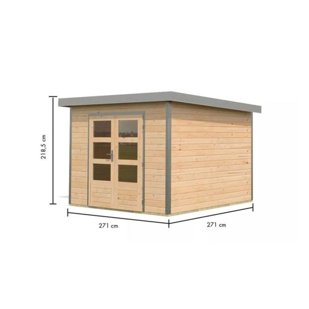 LESENA VRTNA HIŠKA KARIBU PLUTO A 220X271X271, SIVA