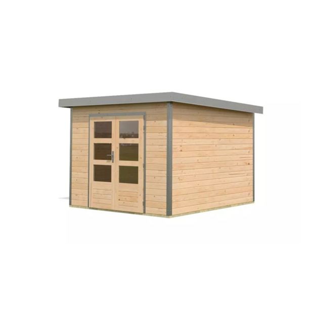 LESENA VRTNA HIŠKA KARIBU PLUTO A 220X271X271, SIVA