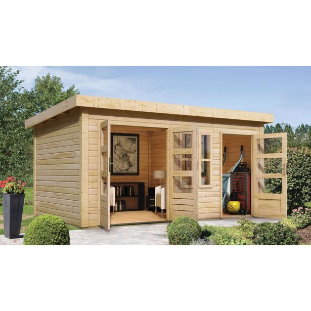 LESENA VRTNA HIŠKA KARIBU SCHÖNBUCH 2 228X426X276 BARVA LESA