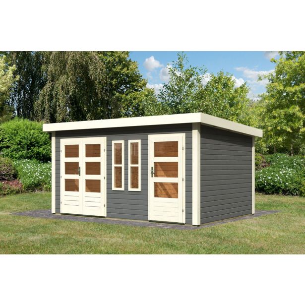 LESENA VRTNA HIŠKA KARIBU SCHÖNBUCH 2 228X426X276 SIVA