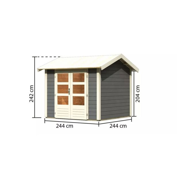 LESENA VRTNA HIŠKA KARIBU THERES 3 242X244X244, SIVA