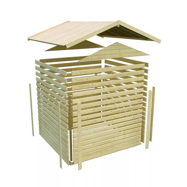 LESENA VRTNA HIŠKA KARIBU THERES 3 242X244X244, SIVA