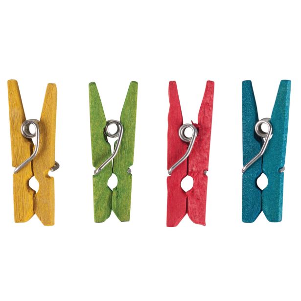 LESENI USTVARJAL. DODATKI RAYHER LESENE ŠČIPALKE, MINI 2.5 CM, MEŠANE, 48 KOS