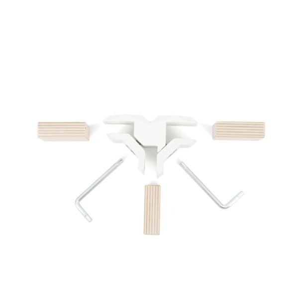 KONEKTOR X ZA POVEZAVO 3 LESNIH PLOŠČ PLAYWOOD BEL