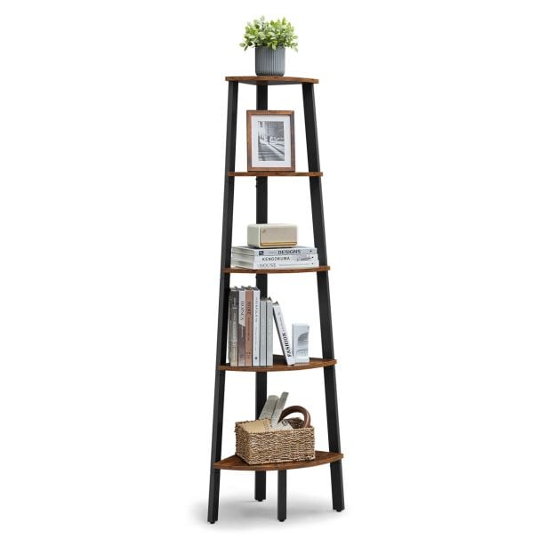 LESENI REGAL VASAGLE KOTNI KNJIŽNI 5 NIVOJEV