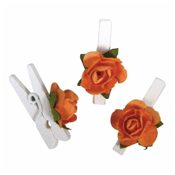 LESENI USTVARJAL. DODATKI RAYHER LESENE ŠČIPALKE Z VRTNICO MARELIČNE, 12 KOSOV