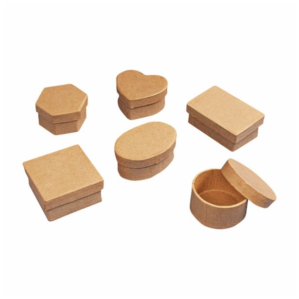 LESENI USTVARJAL. DODATKI RAYHER ŠKATLE IZ PAP. MASE, MINI 6 KOM, 5-6 CM,VIŠ. 2.5 CM