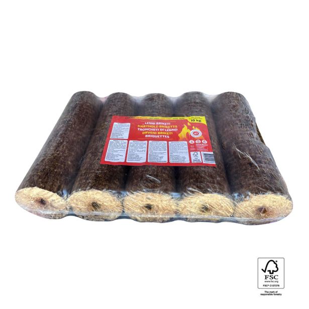 LESNI BRIKETI BIOLES HORIZONT V PVC 10 KG Z LUKNJO, Z DOSTAVO, 96 ZAV/PALETA