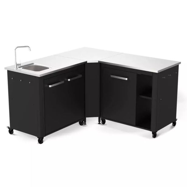 LETNA KUHINJA COZZE MIZA Z INOX PLOŠČO 90X60X90 CM (90527)