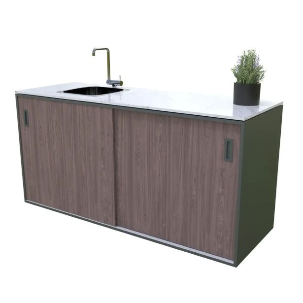 LETNA KUHINJA MS VISCOM ELEMENT POMIVALNO KORITO AMERIŠKI OREH 1800X634 MM